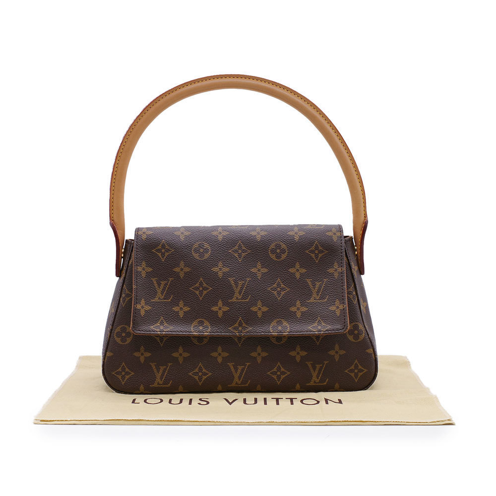 Louis Vuitton Mini Looping Shoulder Bag Handbag 2way Monogram Brown